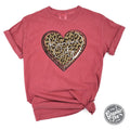 Kansas City Leopard Heart Crimson Pigment Dyed Short Sleeve Tee