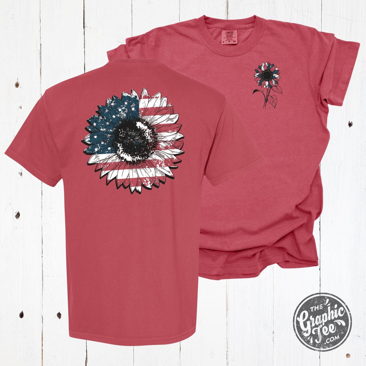 Sunflower Flag Pigment Dyed Tee with Front and Back Print