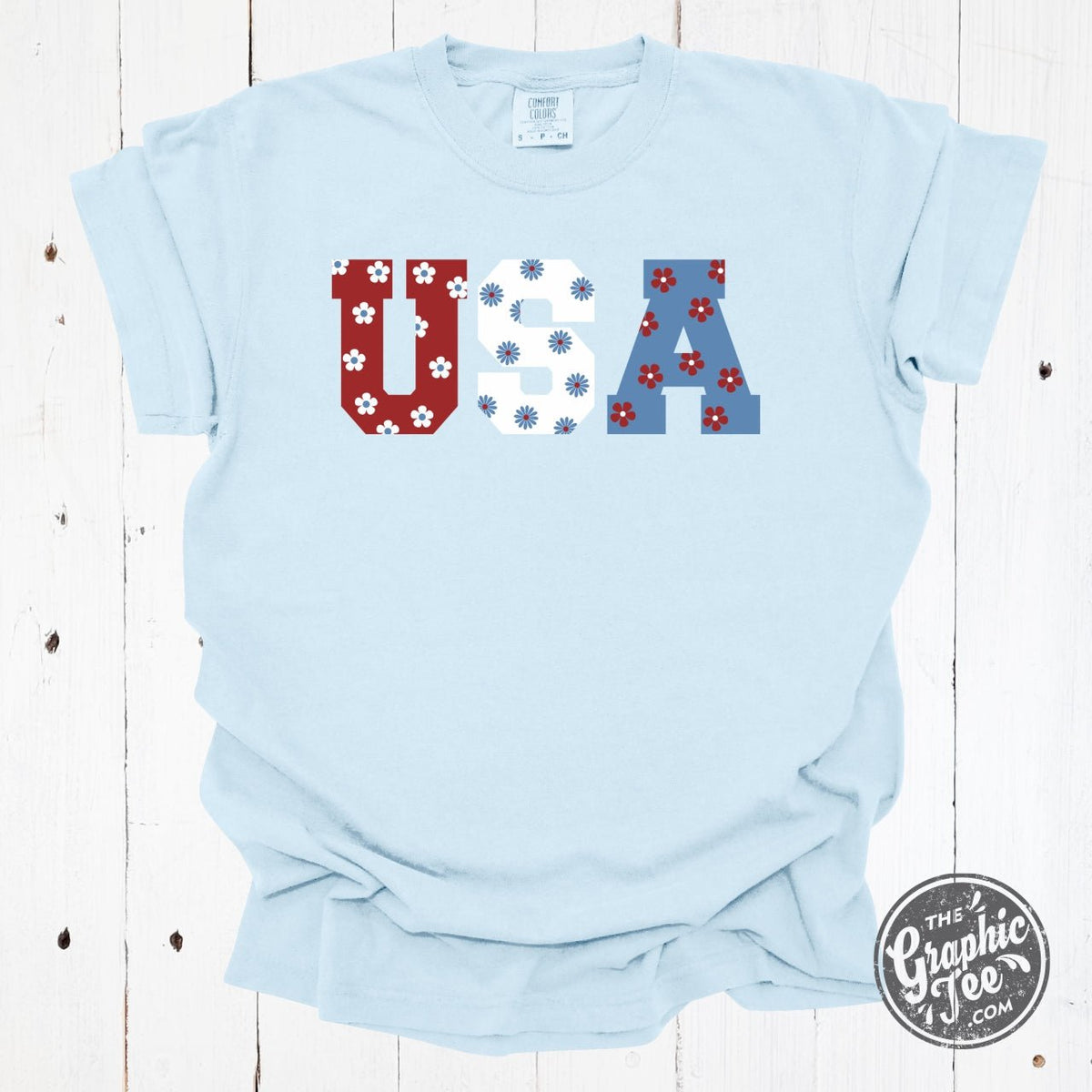 USA 90's Inspired Floral Pigment Dyed Tee